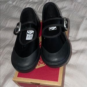 Vans Kids Black Dress Shoes with Buckle